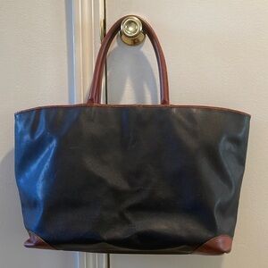 Bottega Veneta Black and Cognac Trim Large Tote Bag Vintage